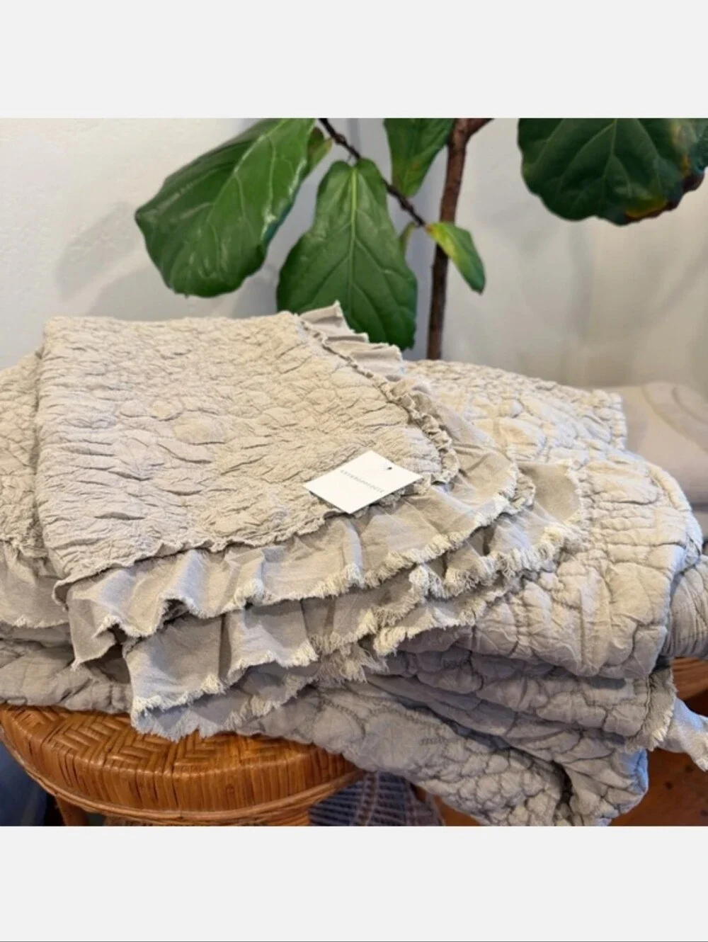 NEW Anthropologie Quilted Textured Bedspread King